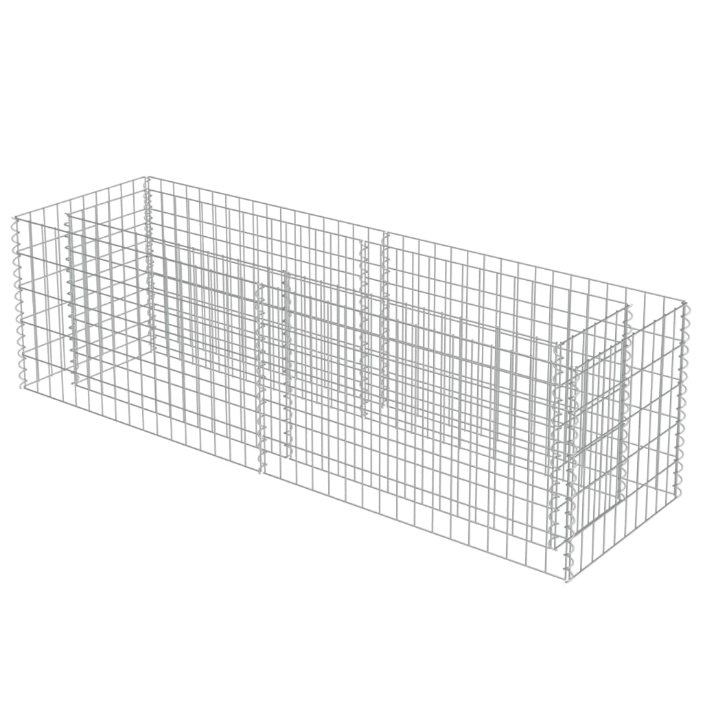 vidaXL Gabion Raised Bed Galvanised Steel 450x90x100 cm - Raised Beds from vidaXL
