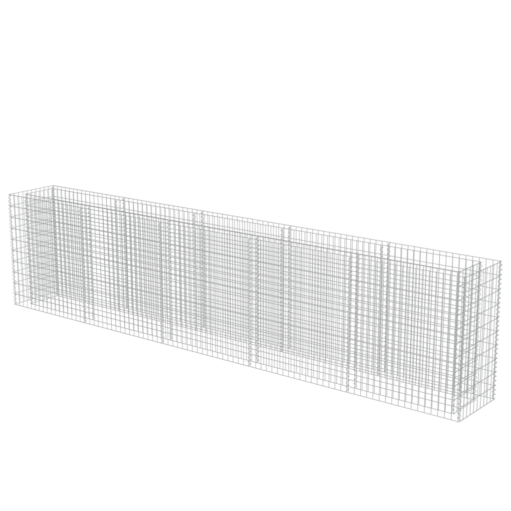 vidaXL Gabion Raised Bed Galvanised Steel 450x90x100 cm - Raised Beds from vidaXL