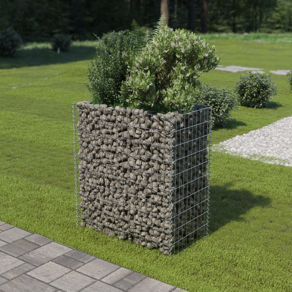vidaXL Gabion Raised Bed Galvanised Steel 450x90x100 cm - Raised Beds from vidaXL