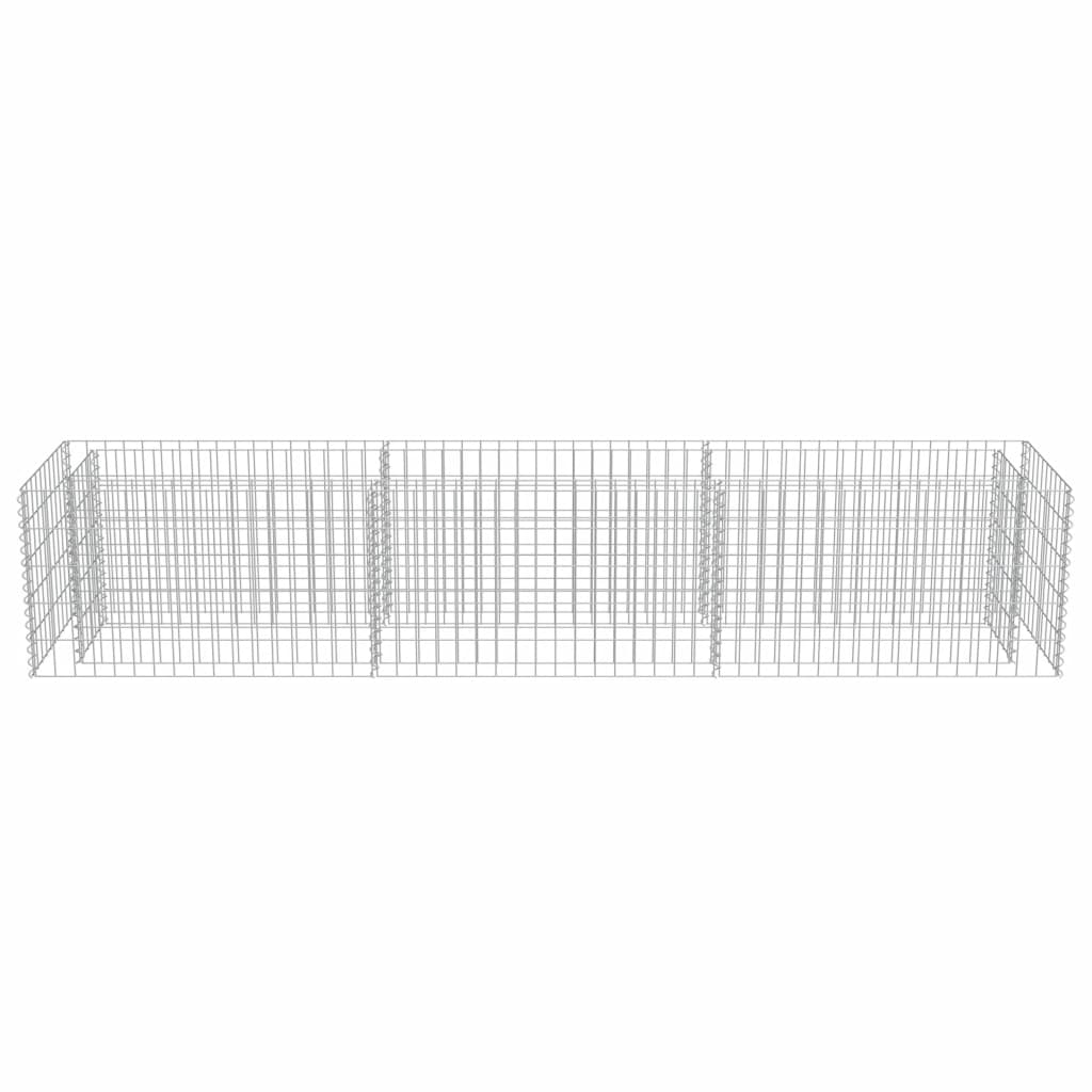 vidaXL Gabion Raised Bed Galvanised Steel 450x90x100 cm - Raised Beds from vidaXL