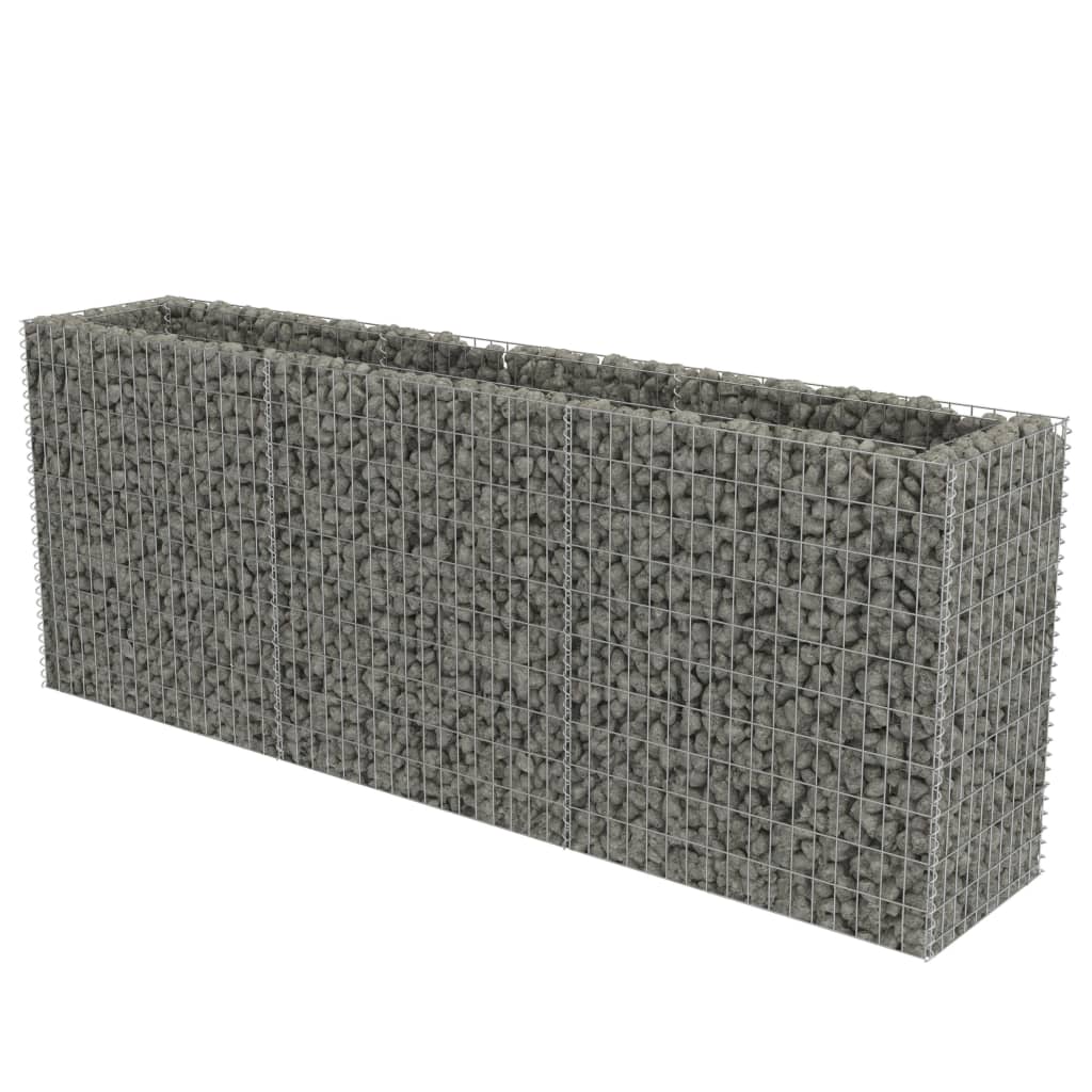 vidaXL Gabion Raised Bed Galvanised Steel 450x90x100 cm - Raised Beds from vidaXL