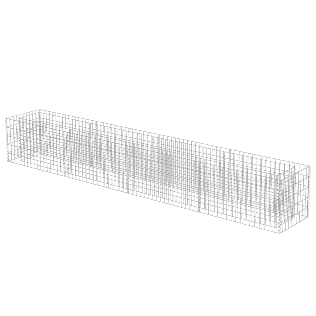 vidaXL Gabion Raised Bed Galvanised Steel 450x90x100 cm - Raised Beds from vidaXL