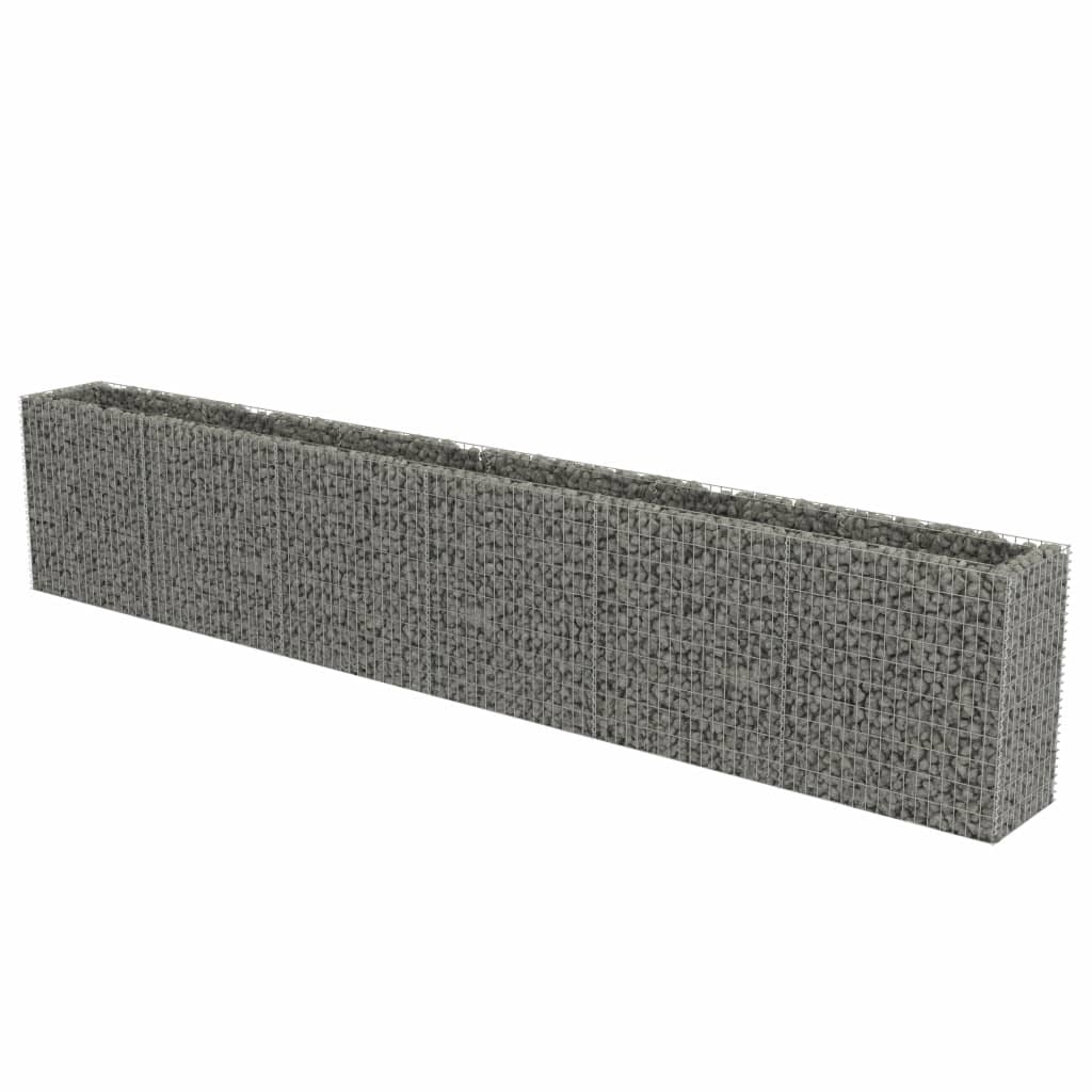 vidaXL Gabion Raised Bed Galvanised Steel 450x90x100 cm - Raised Beds from vidaXL
