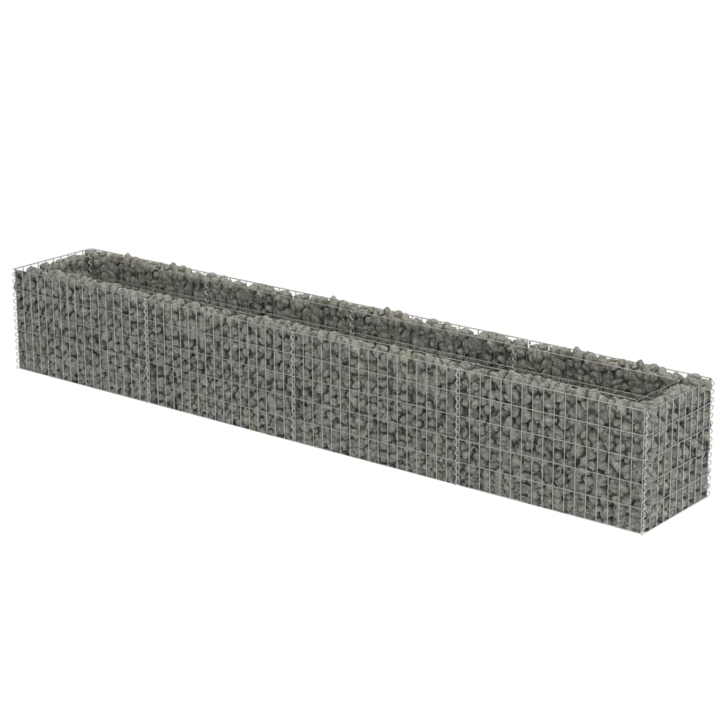 vidaXL Gabion Raised Bed Galvanised Steel 450x90x100 cm - Raised Beds from vidaXL