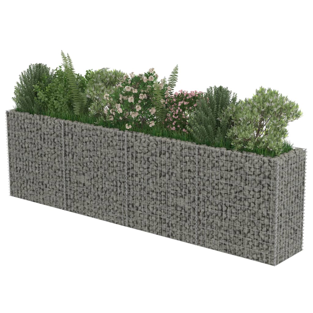 vidaXL Gabion Raised Bed Galvanised Steel 450x90x100 cm - Raised Beds from vidaXL