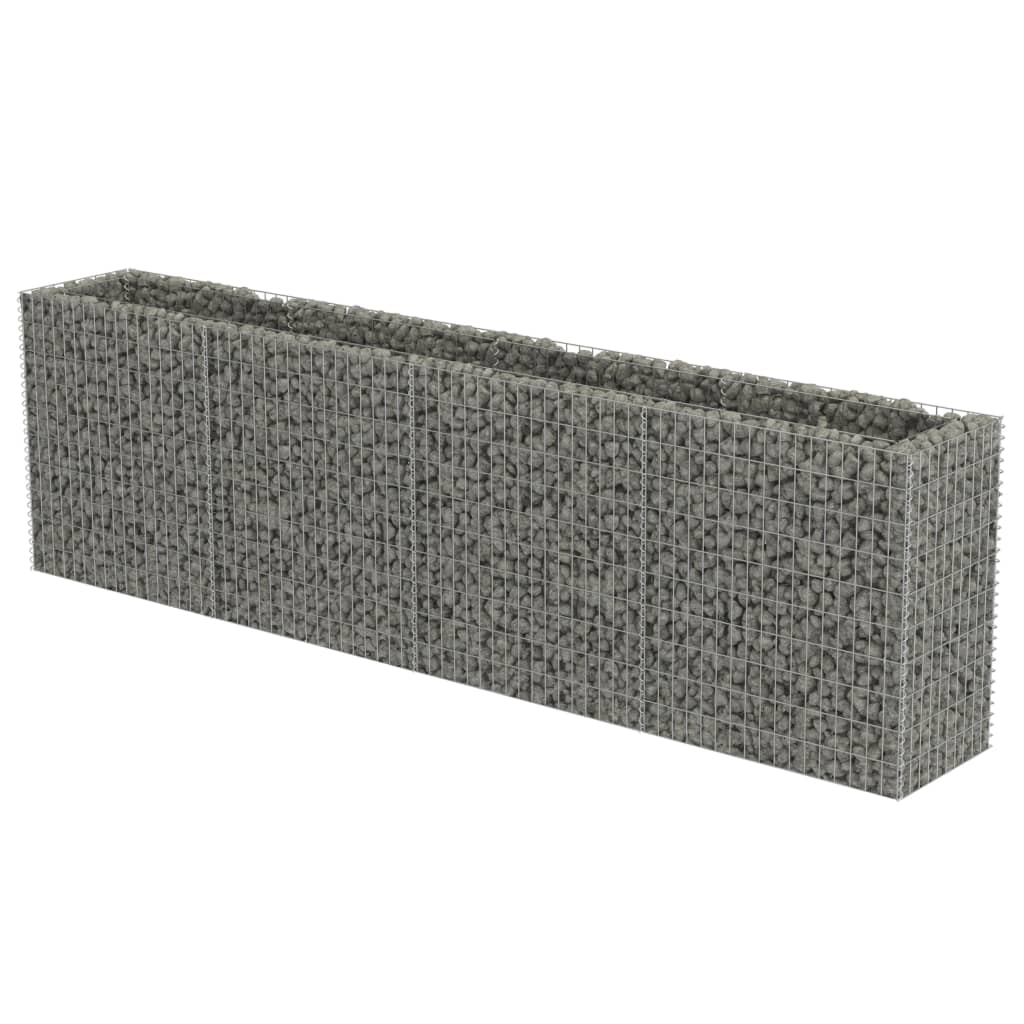 vidaXL Gabion Raised Bed Galvanised Steel 450x90x100 cm - Raised Beds from vidaXL
