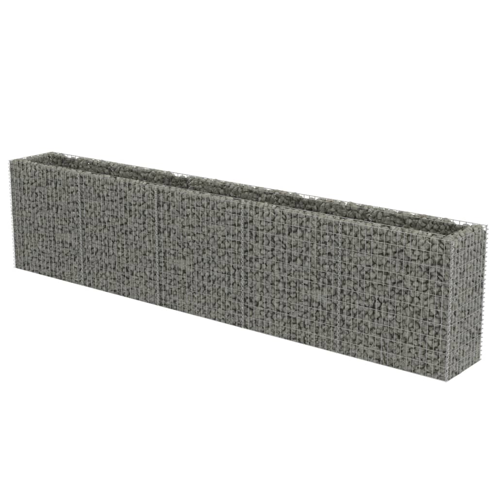 vidaXL Gabion Raised Bed Galvanised Steel 450x90x100 cm - Raised Beds from vidaXL