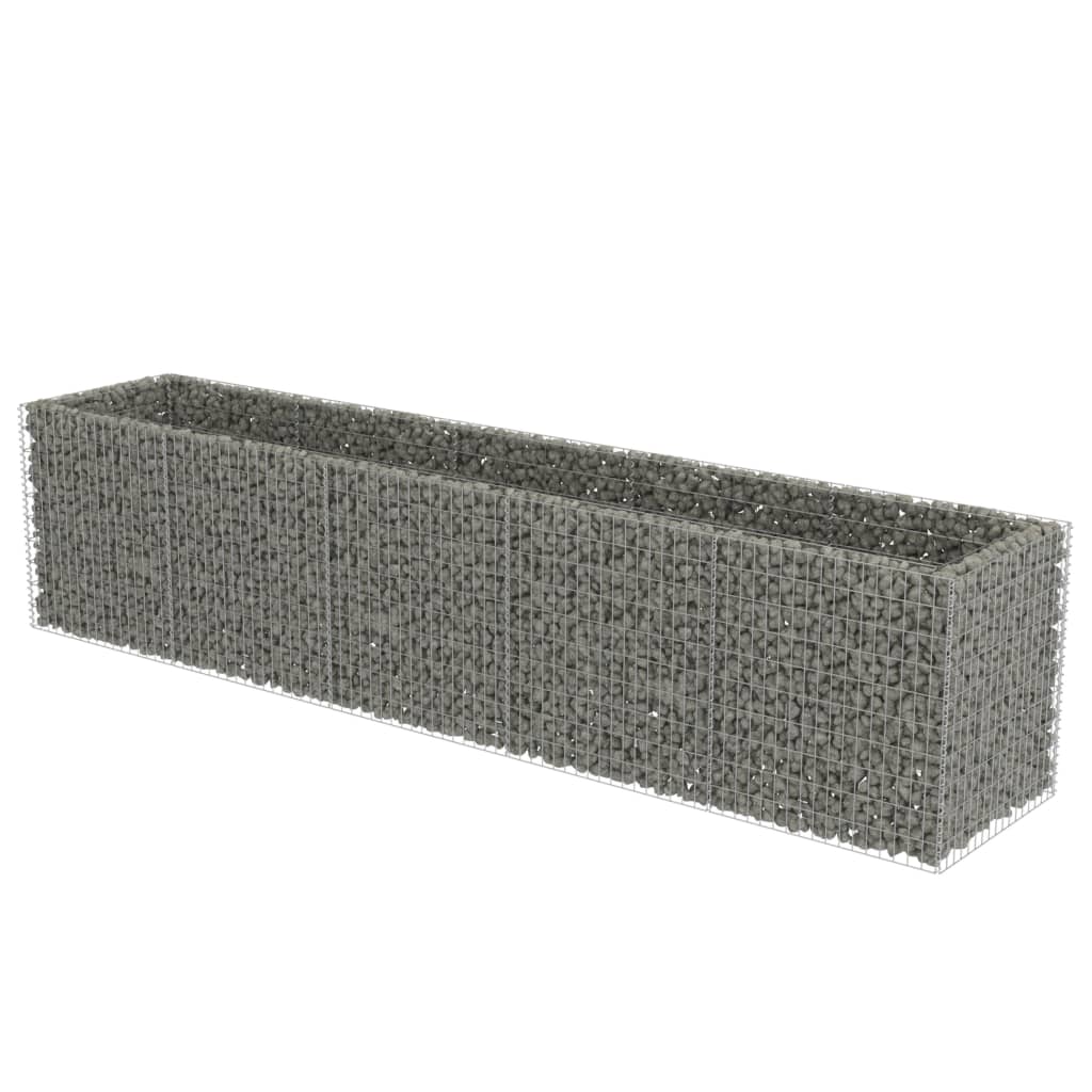 vidaXL Gabion Raised Bed Galvanised Steel 450x90x100 cm - Raised Beds from vidaXL