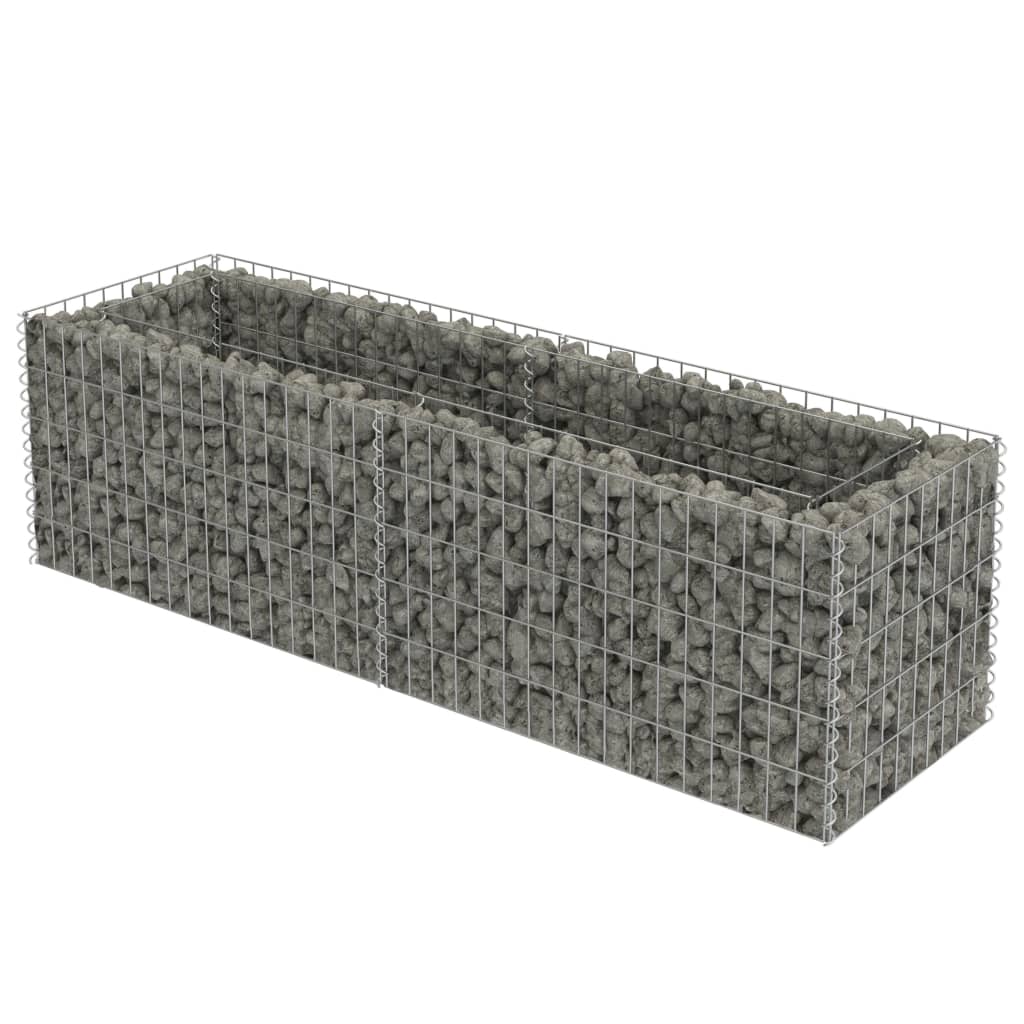 vidaXL Gabion Raised Bed Galvanised Steel 450x90x100 cm - Raised Beds from vidaXL