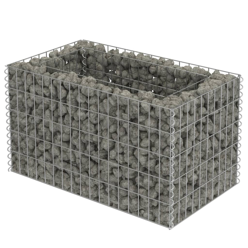 vidaXL Gabion Raised Bed Galvanised Steel 450x90x100 cm - Raised Beds from vidaXL