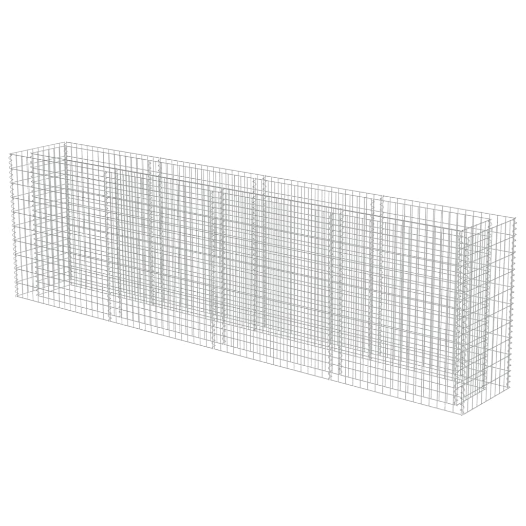 vidaXL Gabion Raised Bed Galvanised Steel 450x90x100 cm - Raised Beds from vidaXL