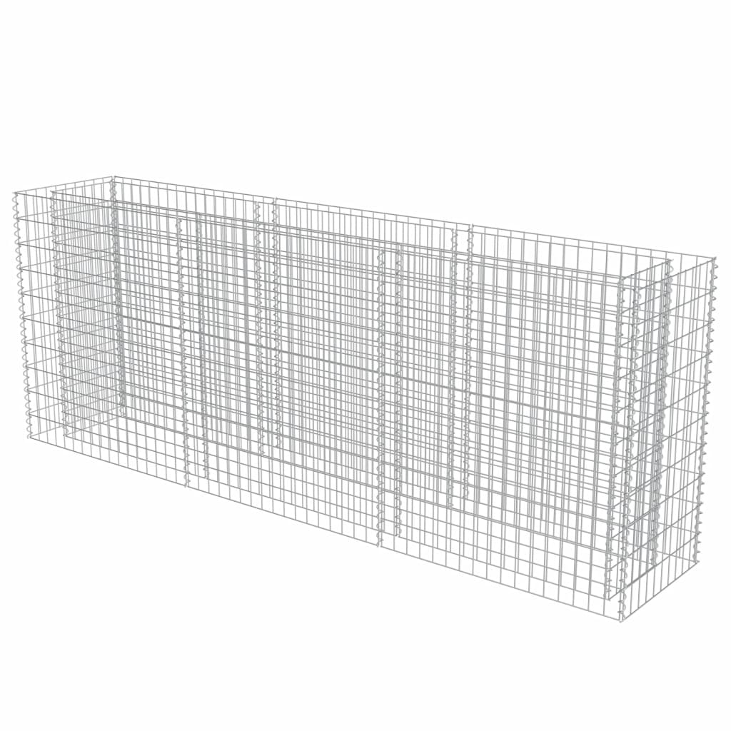 vidaXL Gabion Raised Bed Galvanised Steel 450x90x100 cm - Raised Beds from vidaXL