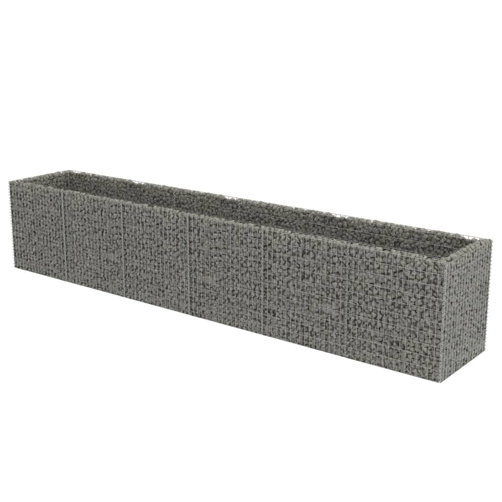 vidaXL Gabion Raised Bed Galvanised Steel 450x90x100 cm - Raised Beds from vidaXL