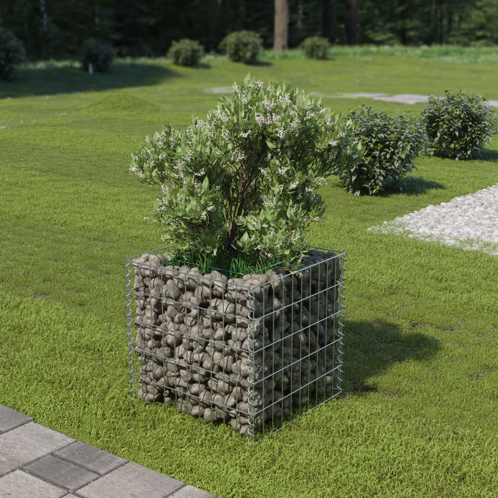 vidaXL Gabion Raised Bed Galvanised Steel 450x90x100 cm - Raised Beds from vidaXL