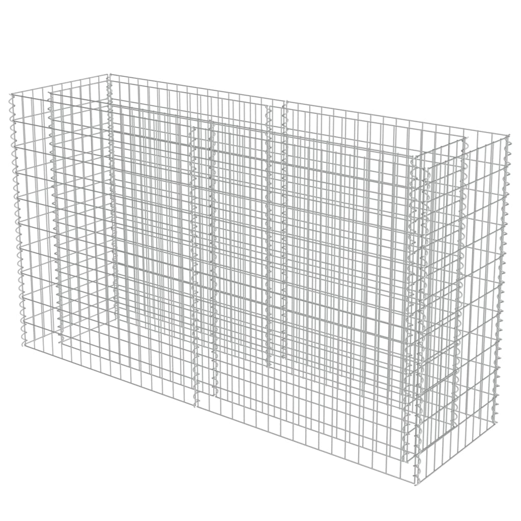 vidaXL Gabion Raised Bed Galvanised Steel 450x90x100 cm - Raised Beds from vidaXL
