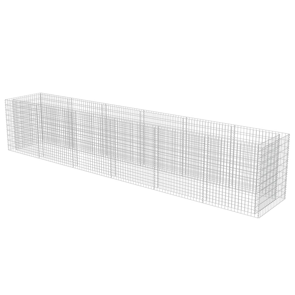 vidaXL Gabion Raised Bed Galvanised Steel 450x90x100 cm - Raised Beds from vidaXL