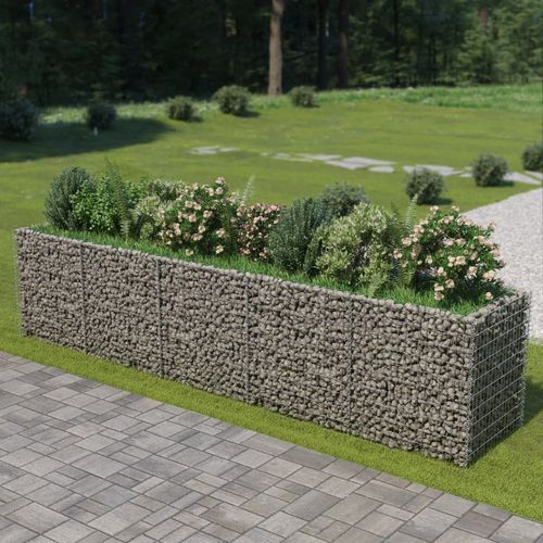 vidaXL Gabion Raised Bed Galvanised Steel 450x90x100 cm - Raised Beds from vidaXL