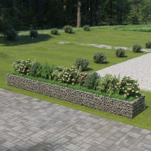 vidaXL Gabion Raised Bed Galvanised Steel 450x90x100 cm - Raised Beds from vidaXL