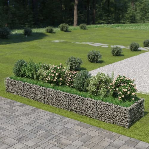 vidaXL Gabion Raised Bed Galvanised Steel 450x90x100 cm - Raised Beds from vidaXL