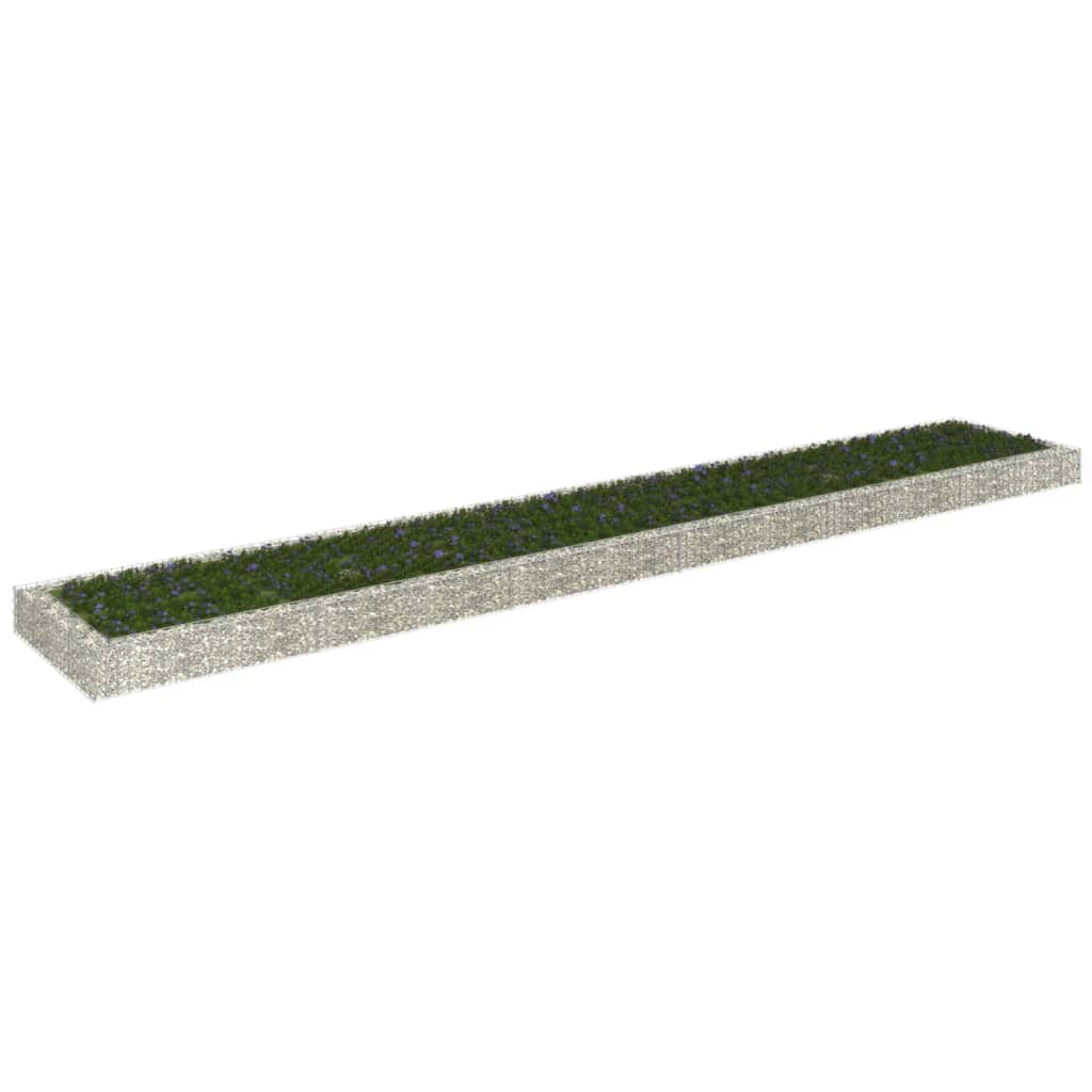 vidaXL Gabion Raised Bed Galvanised Steel 100x100x20 cm - Raised Beds from vidaXL