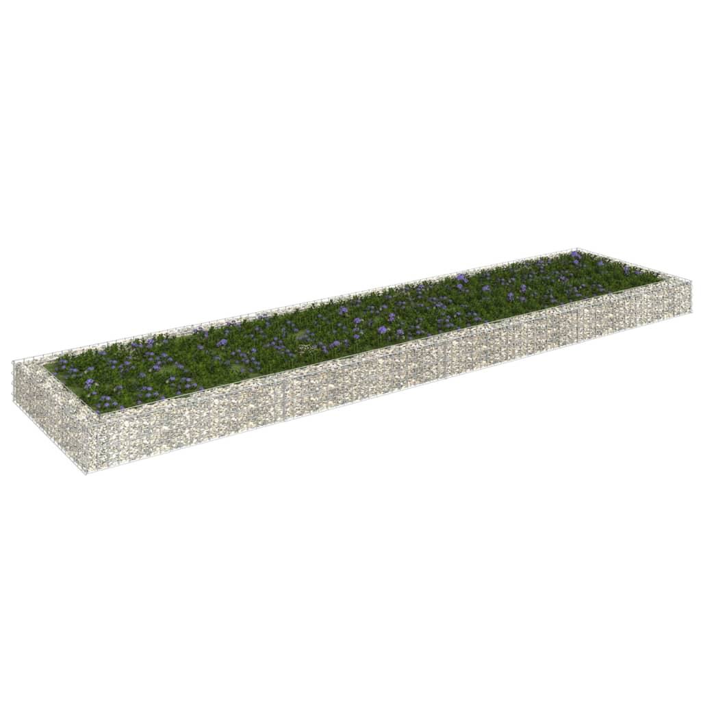 vidaXL Gabion Raised Bed Galvanised Steel 100x100x20 cm - Raised Beds from vidaXL