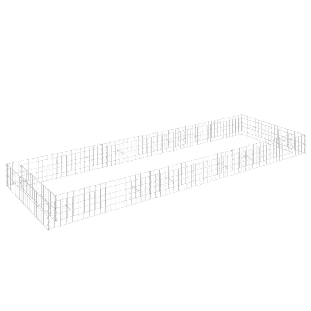 vidaXL Gabion Raised Bed Galvanised Steel 100x100x20 cm - Raised Beds from vidaXL