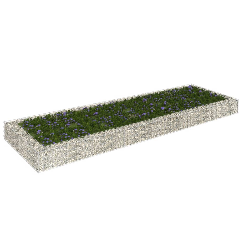 vidaXL Gabion Raised Bed Galvanised Steel 100x100x20 cm - Raised Beds from vidaXL