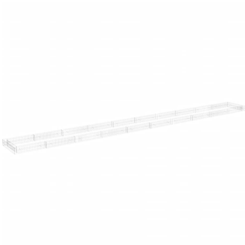 vidaXL Gabion Raised Bed Galvanised Steel 100x100x20 cm - Raised Beds from vidaXL