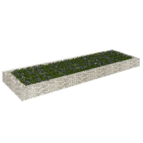 vidaXL Gabion Raised Bed Galvanised Steel 100x100x20 cm - Raised Beds from vidaXL