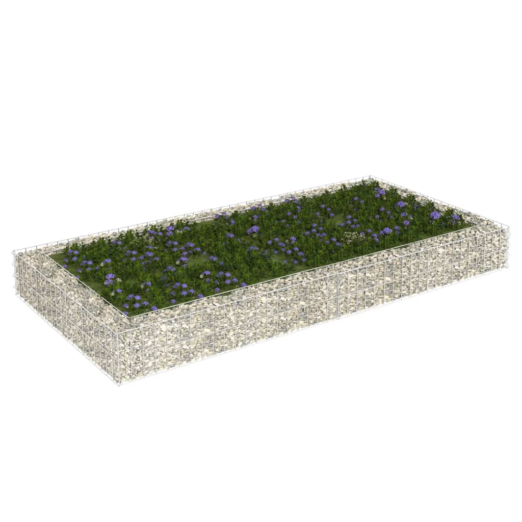 vidaXL Gabion Raised Bed Galvanised Steel 100x100x20 cm - Raised Beds from vidaXL