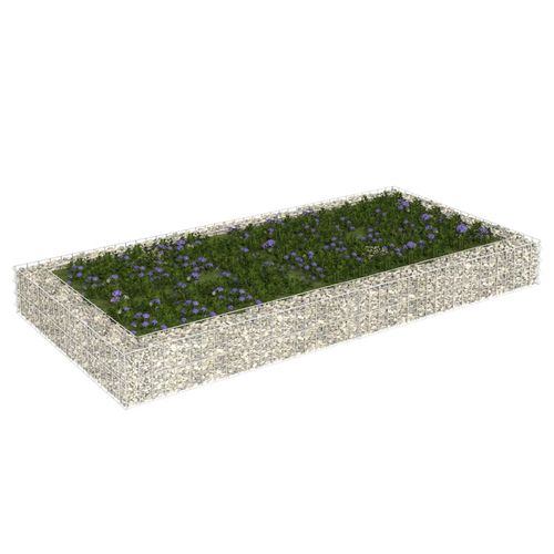 vidaXL Gabion Raised Bed Galvanised Steel 100x100x20 cm - Raised Beds from vidaXL