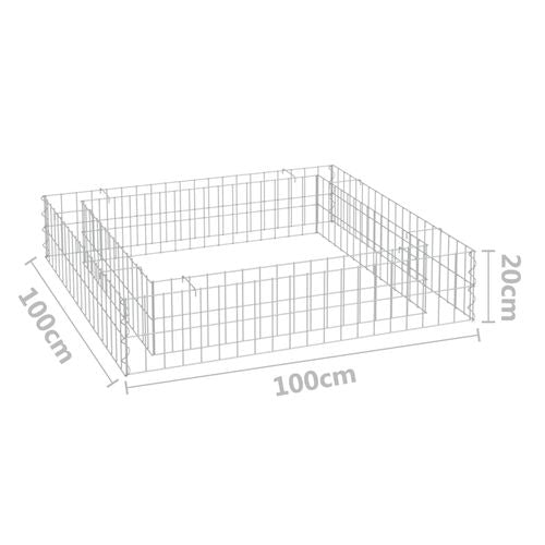 vidaXL Gabion Raised Bed Galvanised Steel 100x100x20 cm - Raised Beds from vidaXL
