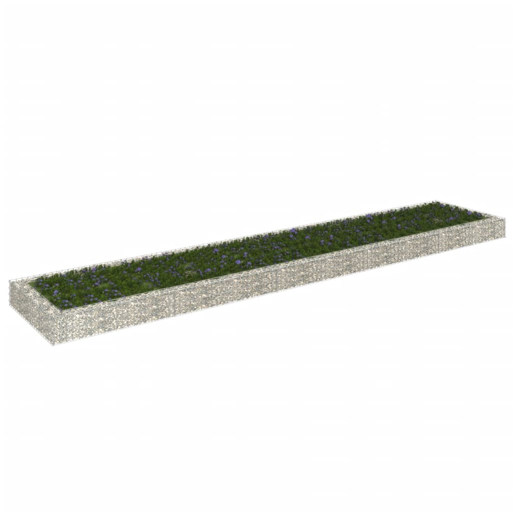 vidaXL Gabion Raised Bed Galvanised Steel 100x100x20 cm - Raised Beds from vidaXL