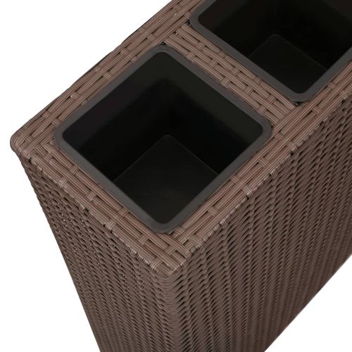 Garden Raised Bed with 4 Pots Poly Rattan Brown - Raised Beds from vidaXL