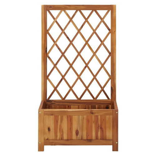 Garden Raised Bed with Trellis Solid Acacia Wood - Home Symphony