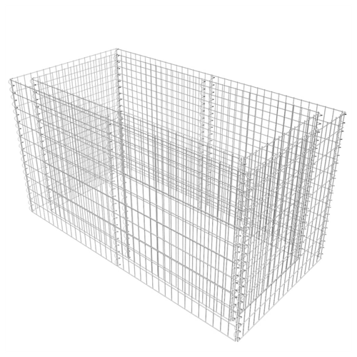vidaXL Gabion Raised Bed Steel 180x90x100 cm Silver - Raised Beds from vidaXL