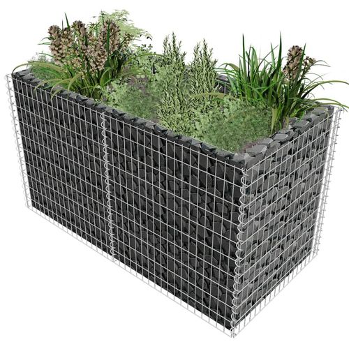 vidaXL Gabion Raised Bed Steel 180x90x100 cm Silver - Raised Beds from vidaXL
