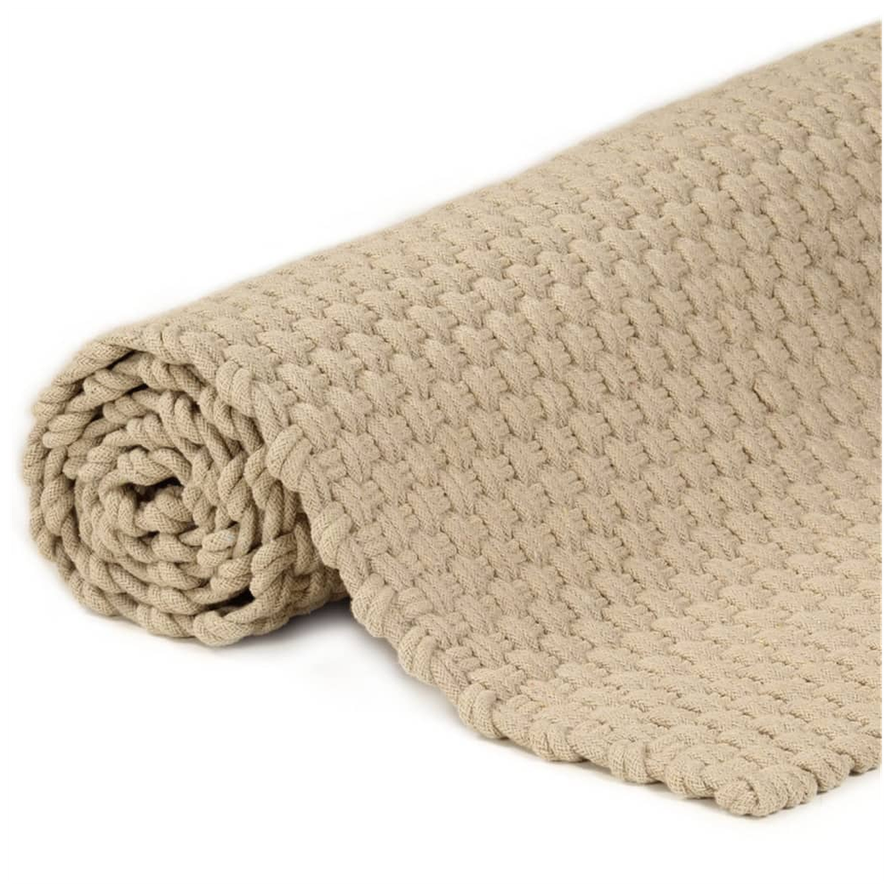 vidaXL Rug Rectangular Natural 80x160 cm vidaXL Cotton - Rug from vidaXL