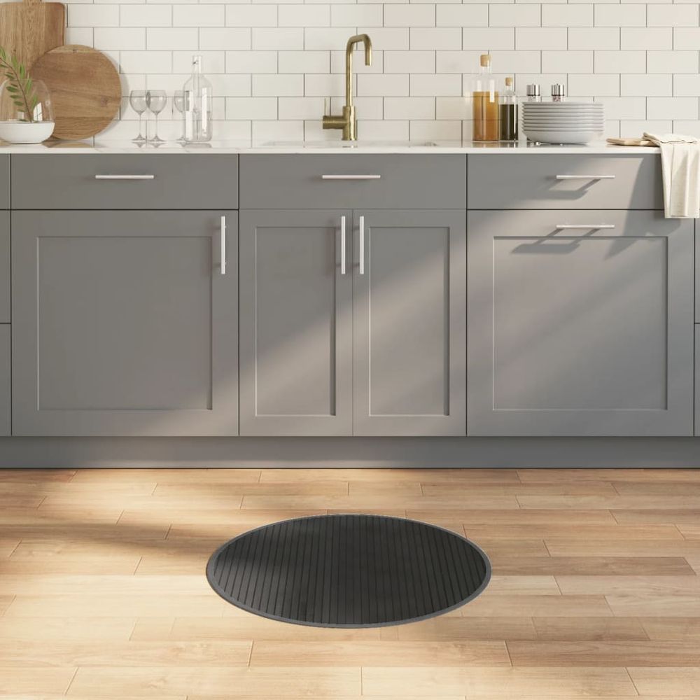 vidaXL Rug Round Grey60 cm Bamboo - Rug from vidaXL