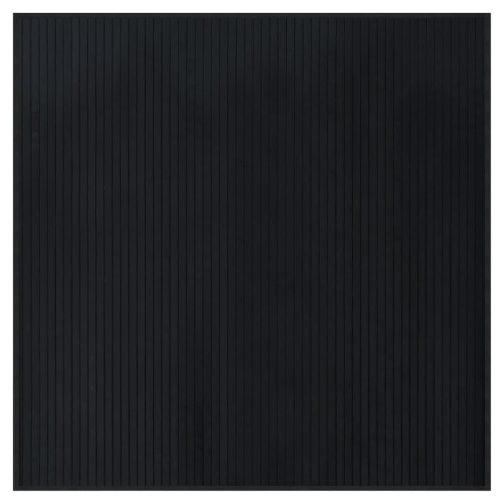vidaXL Rug Square Black100x100 cm Bamboo - Rug from vidaXL