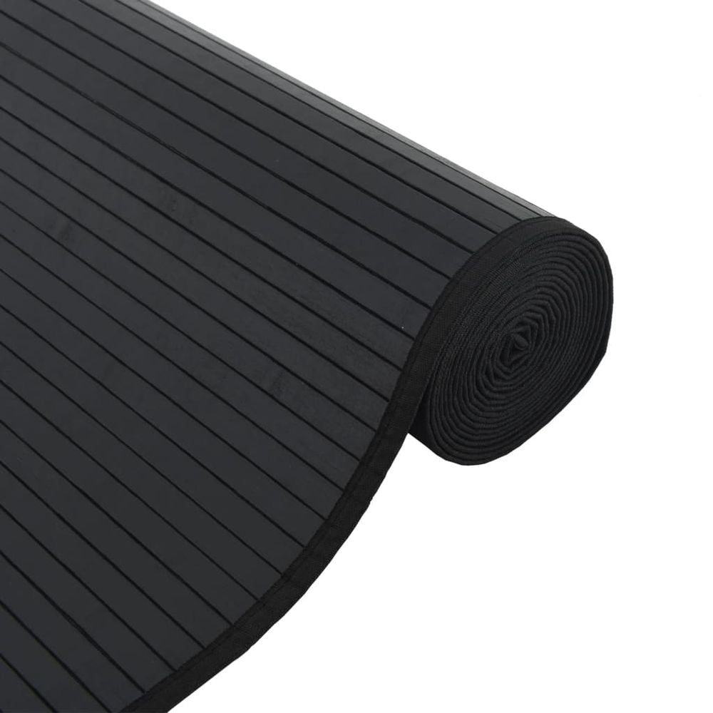 vidaXL Rug Square Black100x100 cm Bamboo - Rug from vidaXL