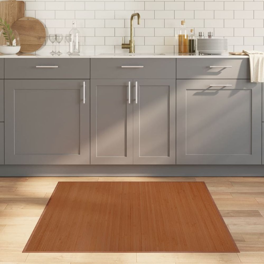 vidaXL Rug Square Brown100x100 cm Bamboo - Rug from vidaXL