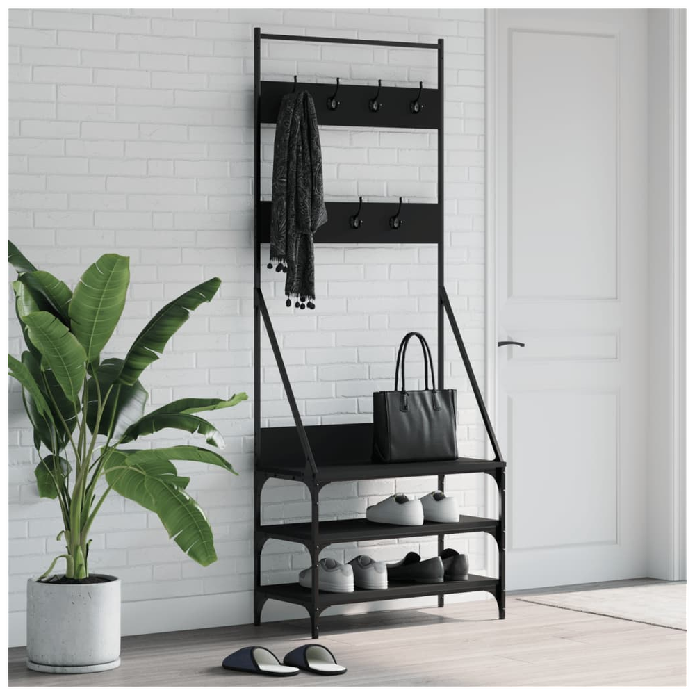 Clothes Rack with Shoe Storage vidaXL Black 72x34x184 cm - Shoe Storage from vidaXL