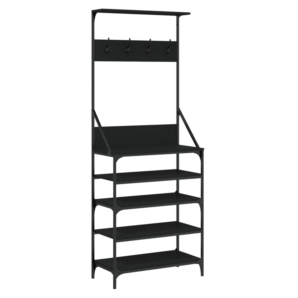 Clothes Rack with Shoe Storage vidaXL Black 70x34x184 cm - Shoe Storage from vidaXL