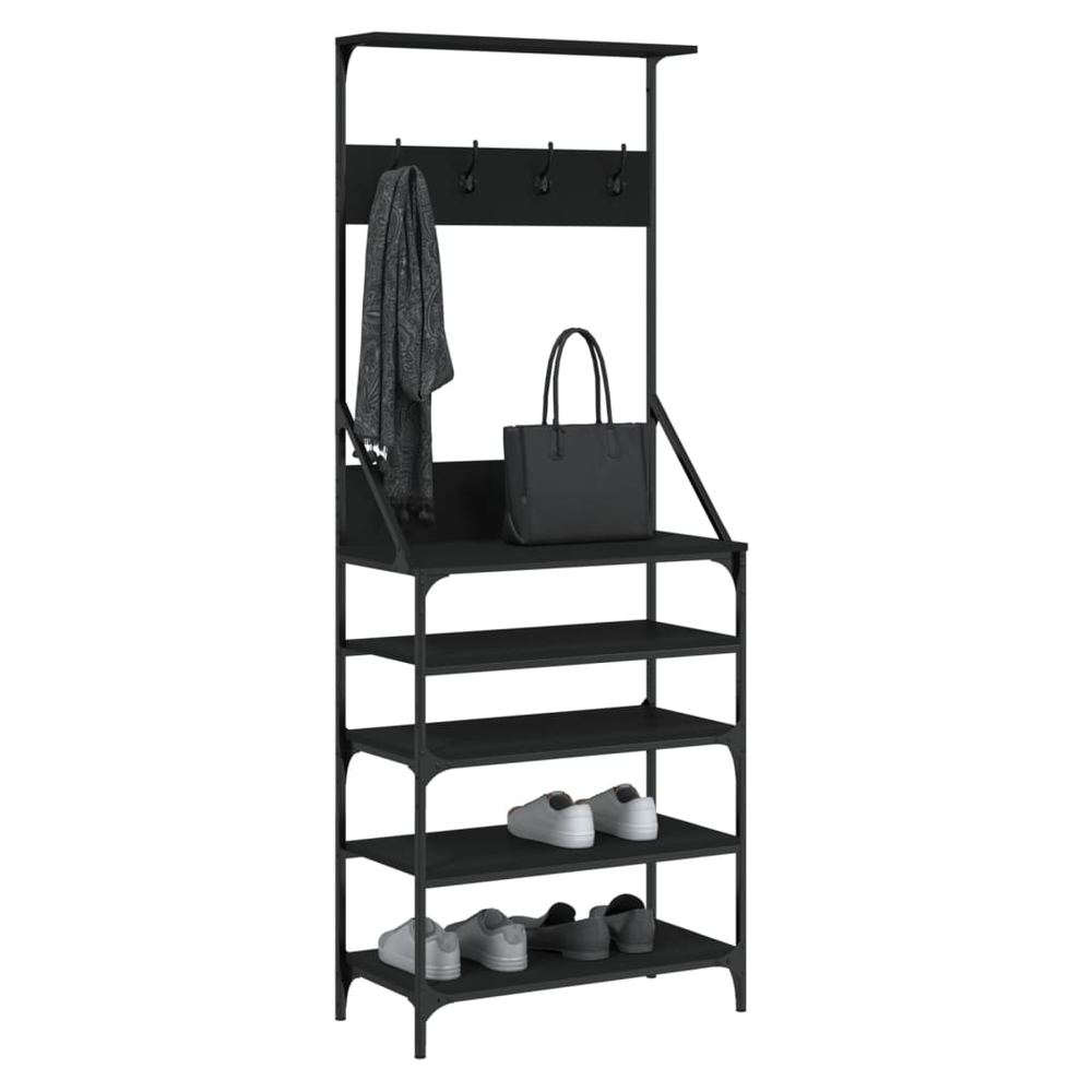 Clothes Rack with Shoe Storage vidaXL Black 70x34x184 cm - Shoe Storage from vidaXL