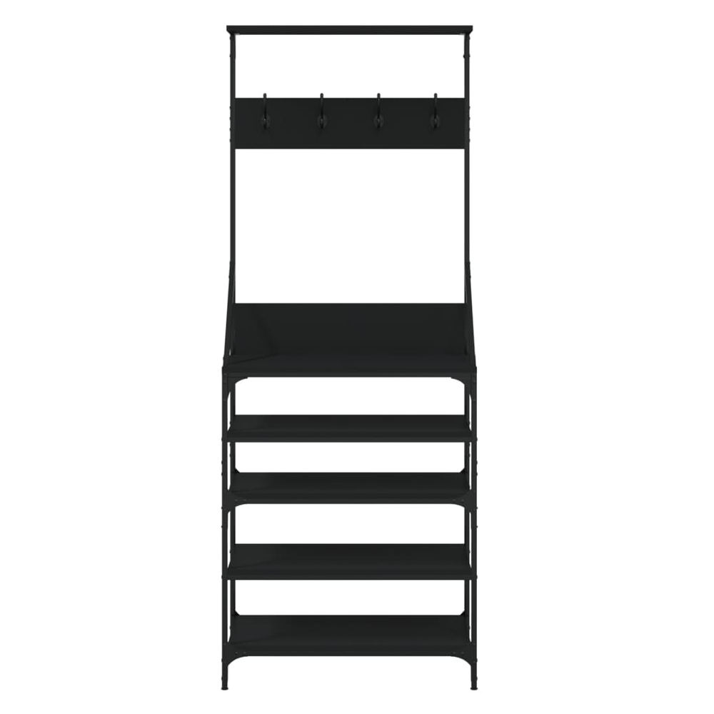 Clothes Rack with Shoe Storage vidaXL Black 70x34x184 cm - Shoe Storage from vidaXL