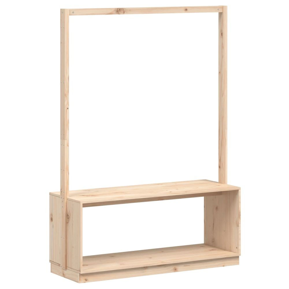 Clothes Rack with Shoe Storage vidaXL 113x40x157.5 cm Solid Wood Pine - Shoe Storage from vidaXL