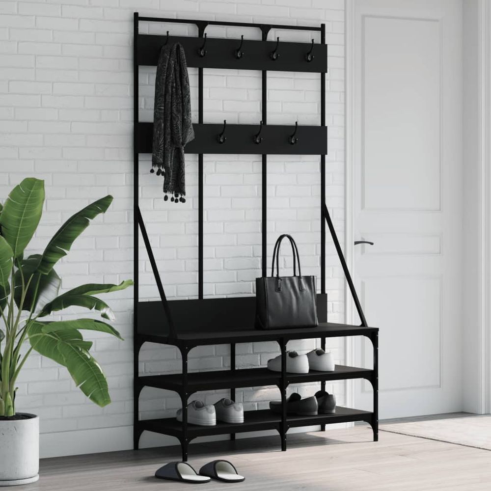 Clothes Rack with Shoe Storage vidaXL Black 100x40x184 cm - Shoe Storage from vidaXL