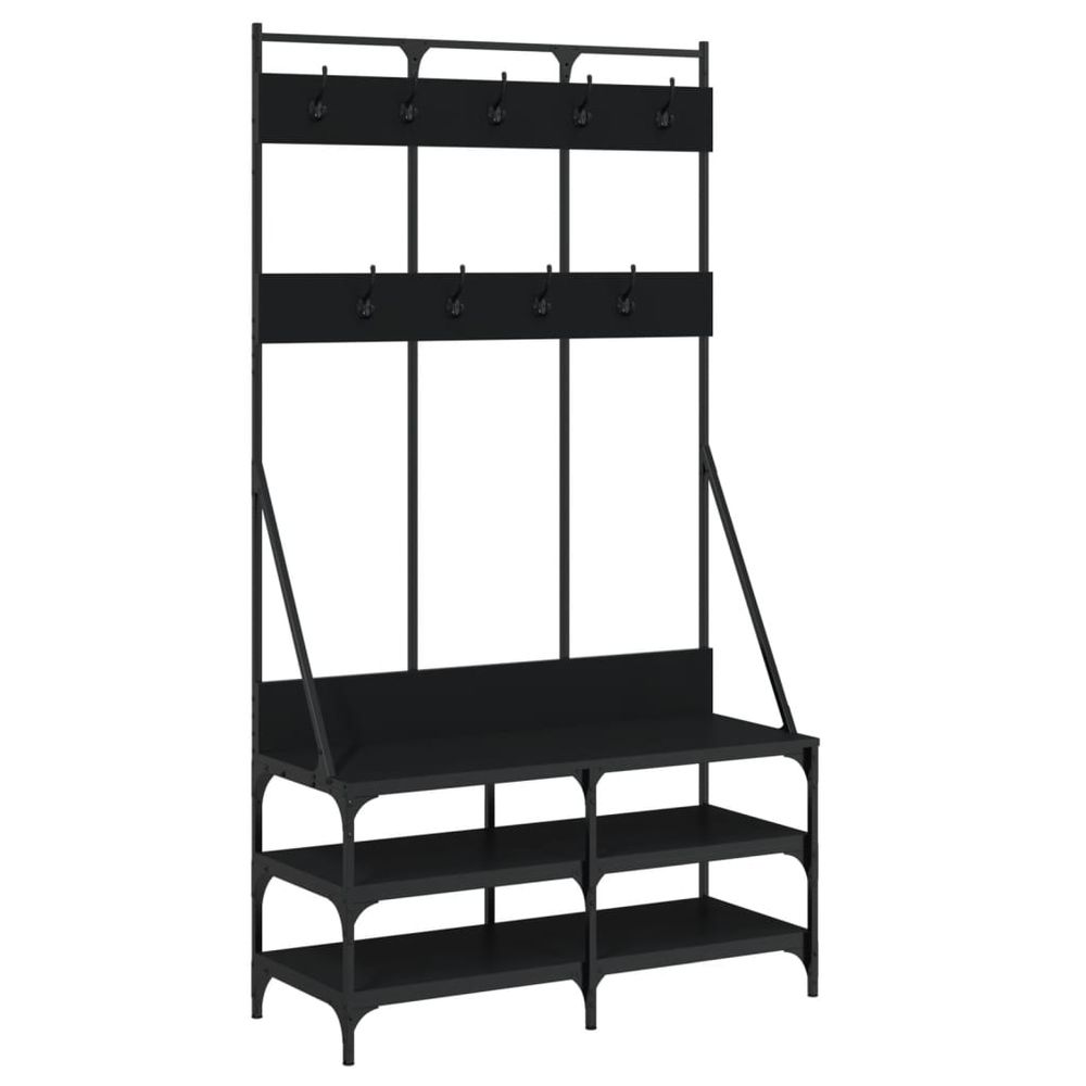 Clothes Rack with Shoe Storage vidaXL Black 100x40x184 cm - Shoe Storage from vidaXL