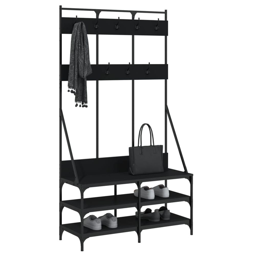 Clothes Rack with Shoe Storage vidaXL Black 100x40x184 cm - Shoe Storage from vidaXL